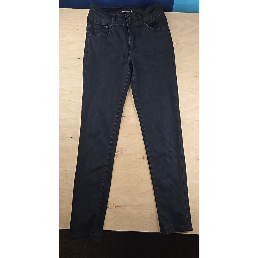 Monkey Ride Jeans Juniors Size 13 Black Skinny Button Closure Comfort Stretchy